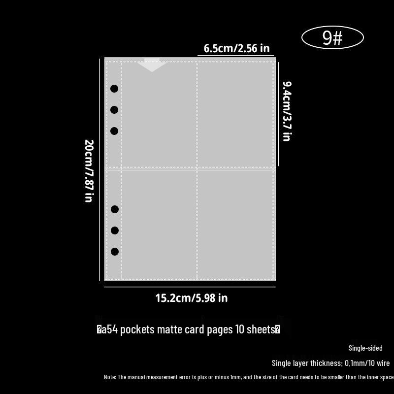 A5 Transparent 2-Taschen-Kartenhalter: Spiel- & Polaroid-Foto-Aufbewahrungsordner mit 6-fach gelochten Nachfüllseiten