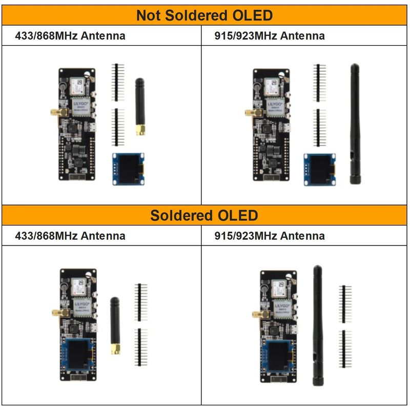 LILYGO® TTGO Meshtastic T-Beam V1.2 ESP32 LoRa Development Board 433MHz 868MHz 915MHz 923MHz WiFi BLE GPS OLED Display AXP2101