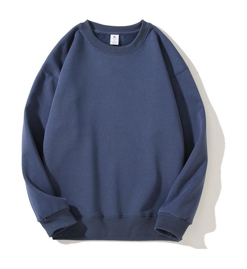 Silver Fox Fleece Sweatshirt Fleece-Lined Thickened Crew Neck Sweatshirt Men's & Women's Fashion Fall Winter Loose-Fit Drop-Shoulder Basic Sweatshirt