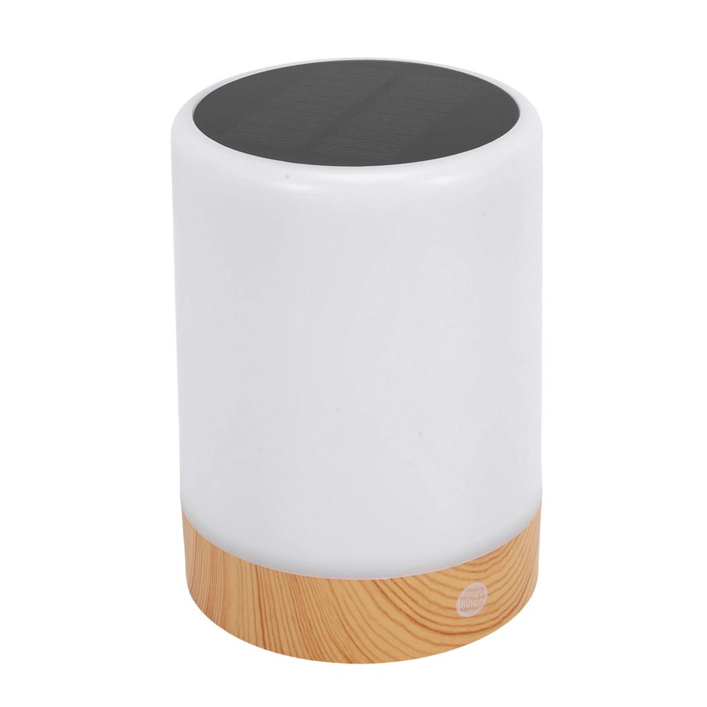 Solar Night Light Efficient Monocrystalline Silicon Solar Panel Wood Grain Table Lamp Lantern for Home Garden Patio