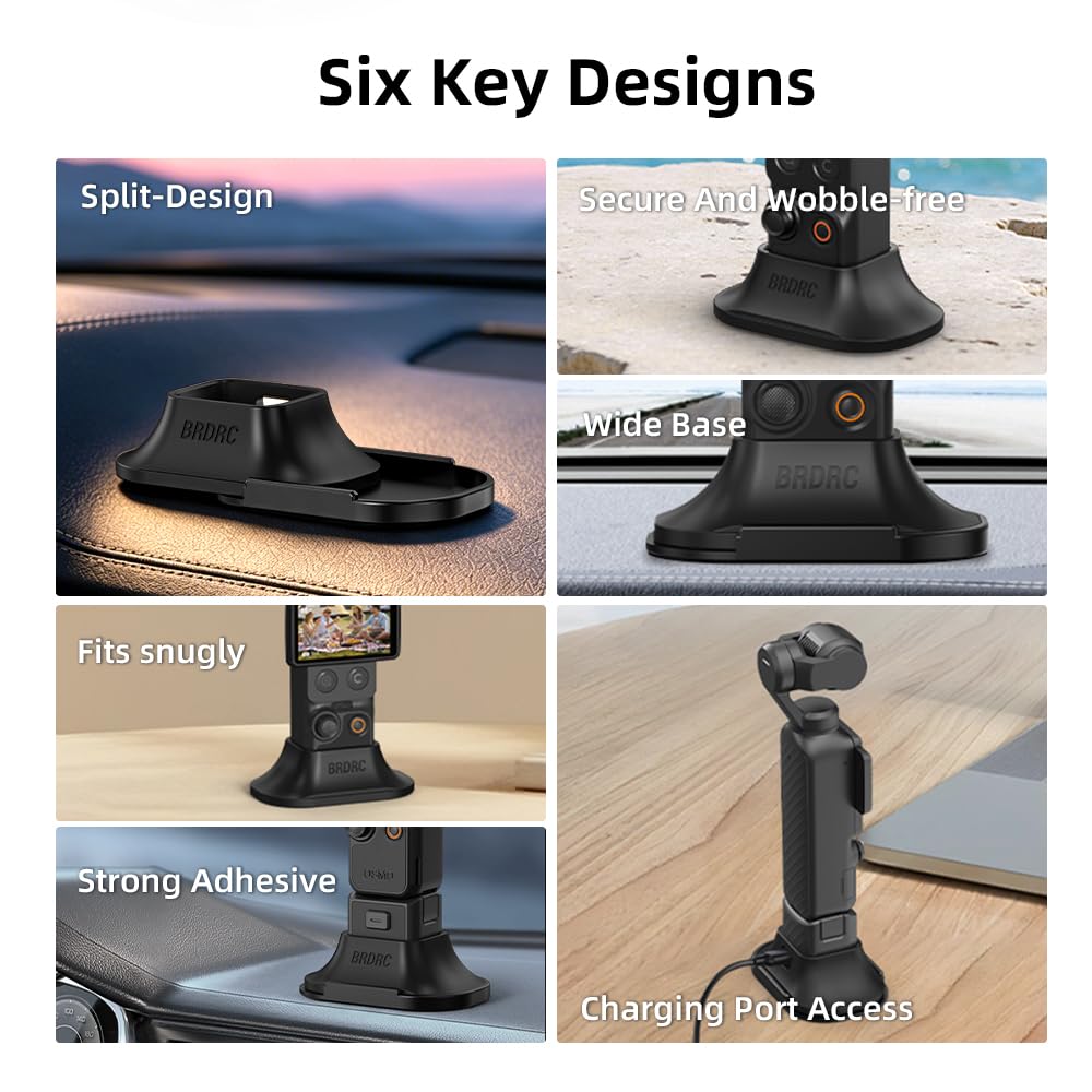 BRDRC Dashboard and Desktop Base Mount for DJI Osmo Pocket 3 and Pocket 4P Direct from Japan