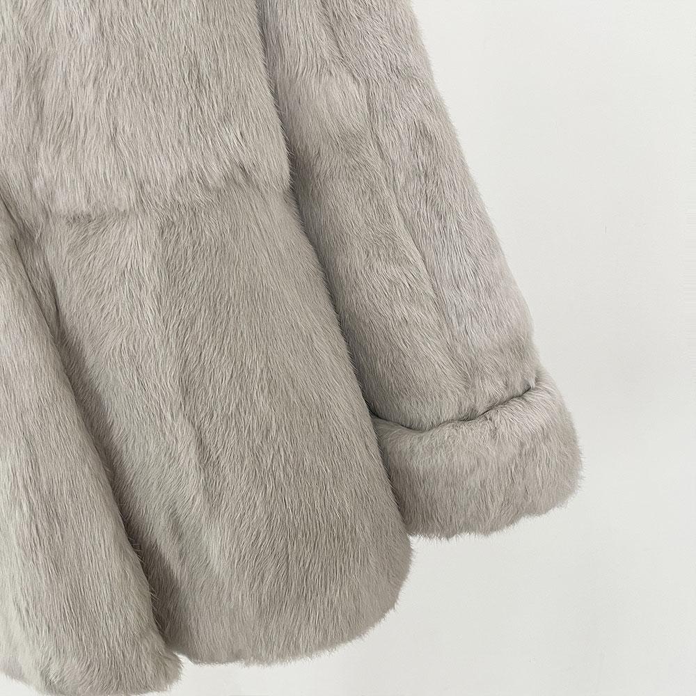 OFTBUY Autumn Winter Women Coat Real Natural Rabbit Fur Loose Collar Jacket Thick Warm Casual New Overwear Elegant Streetwear