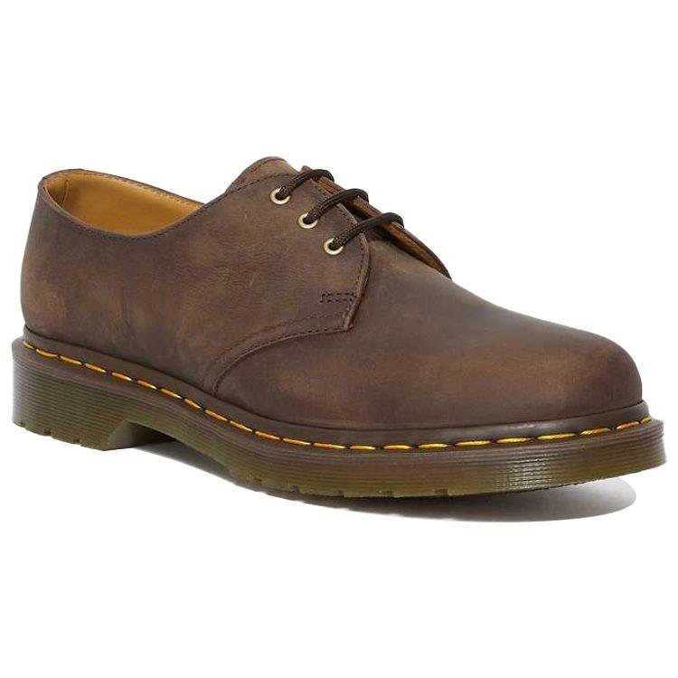 Dr.Martens 1461 Crazy Horse Cow Leather Flat Low Top Casual Shoes Unisex Brown Yellow 11838201