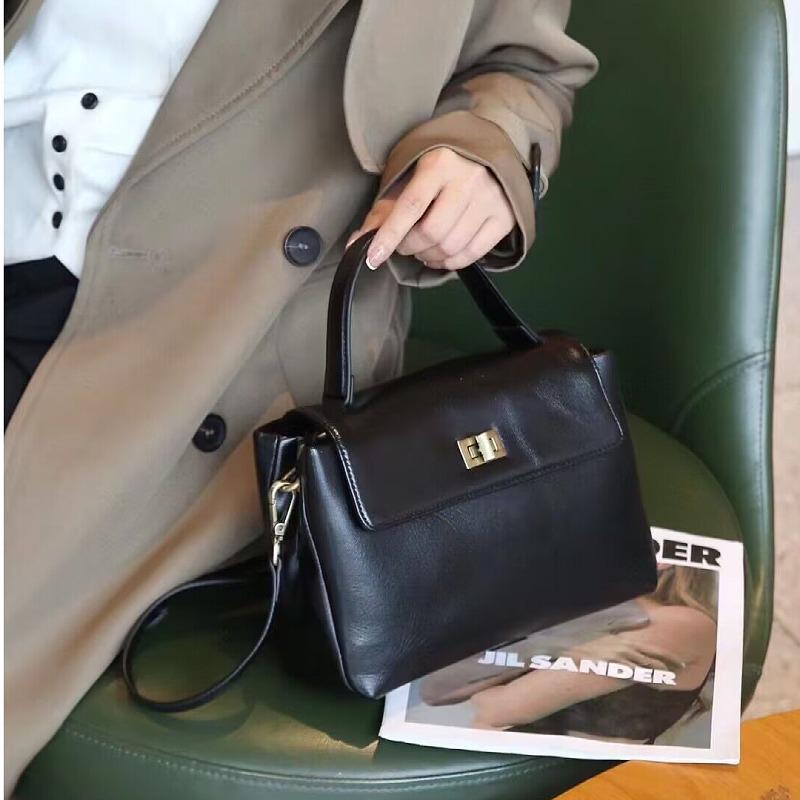 Frühling/Sommer 2025 Damen Handtasche aus Vollnarben-Rindsleder - Großes Fassungsvermögen, vielseitig & modisch.