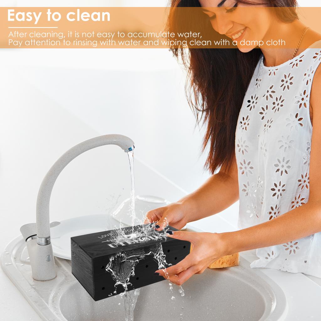 Holz Küche Besteck Caddy Organizer Besteck Besteckständer Halter mit 3 Fächern Abtropf Aufbewahrungsregal für Restauranttisch