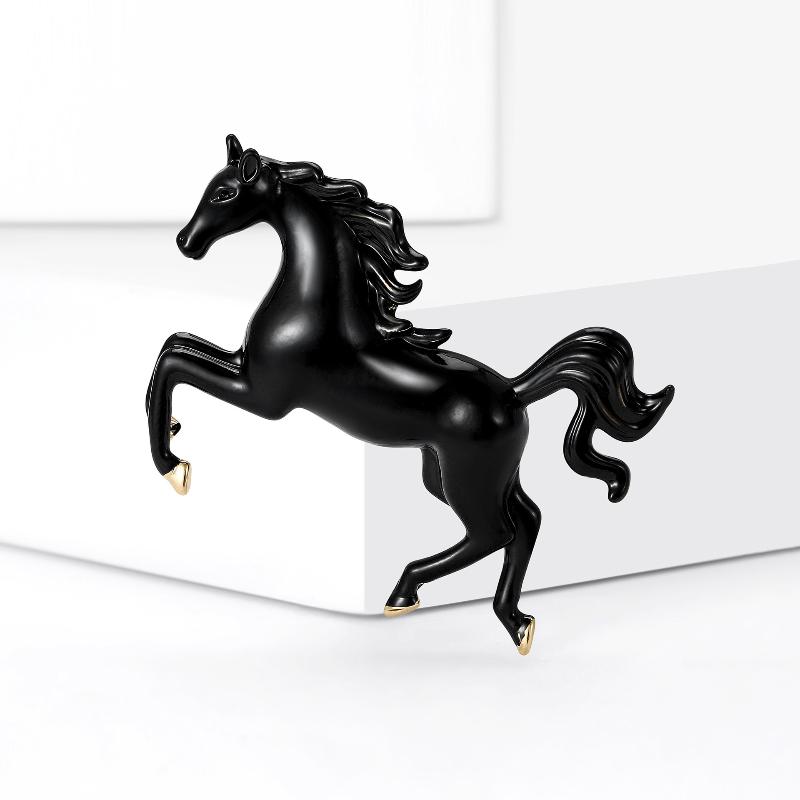 Fashion Enamel Animal Horse Brooches Pins For Women Clothing Coat Jewelry Accessories Gifts