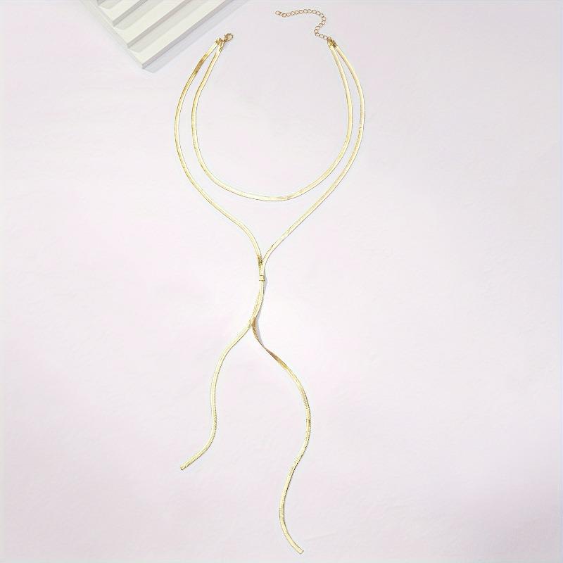 A String of Temperament Double-worn Trendy Sweater Chains for Women's High-end Sense, Long Simple and Atmospheric High-end Necklaces