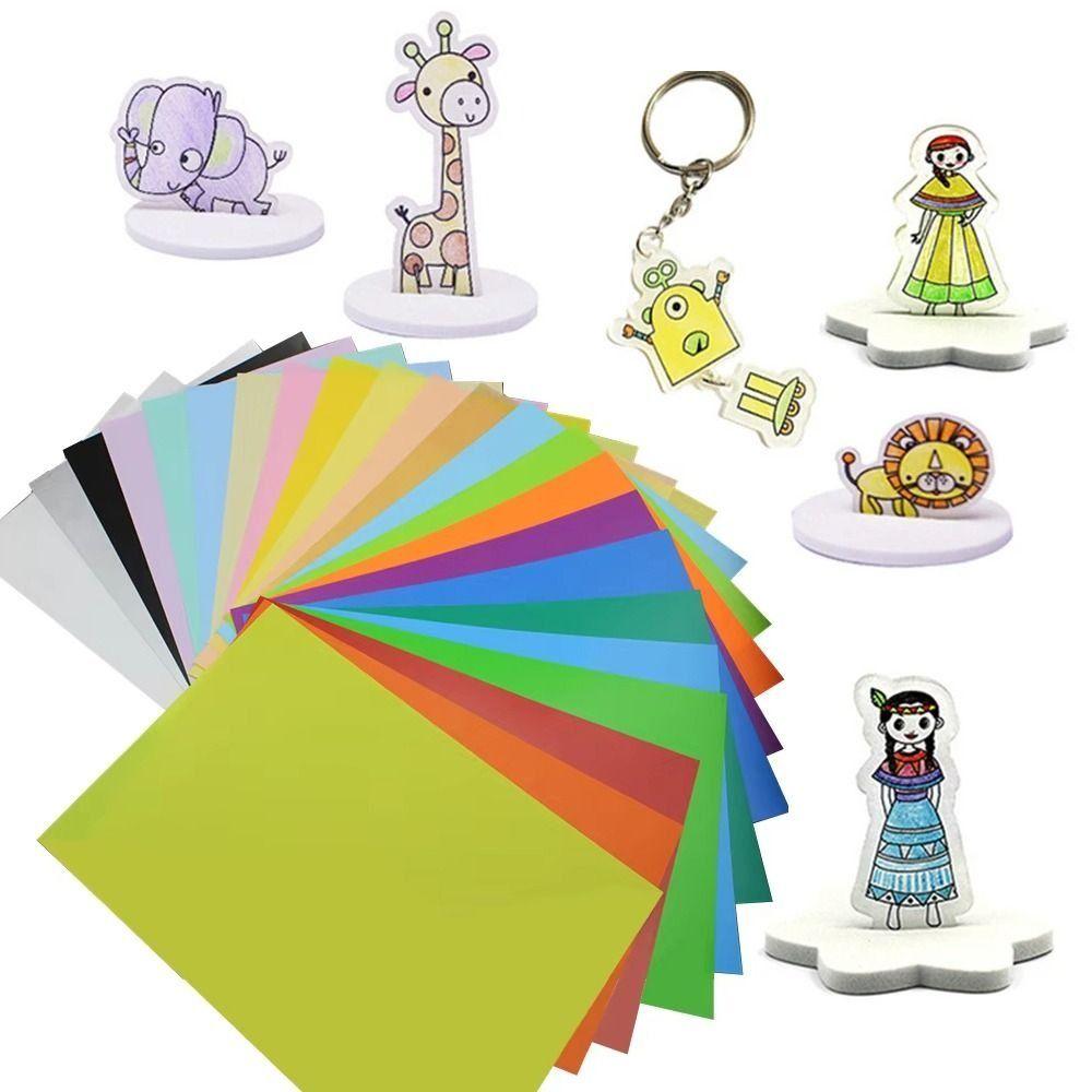 3/5/10 Stück DIY Schrumpffolien Schrumpfkunstfolie Papier für Handarbeitsbedarf Herstellung Party Deko