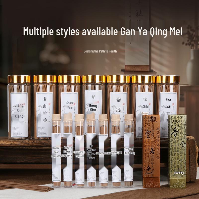 Douyin Bestseller: Sandalwood & Agarwood Incense Sticks with Osmanthus Scent, Heart Sutra Vertical Burner & Holder for Home