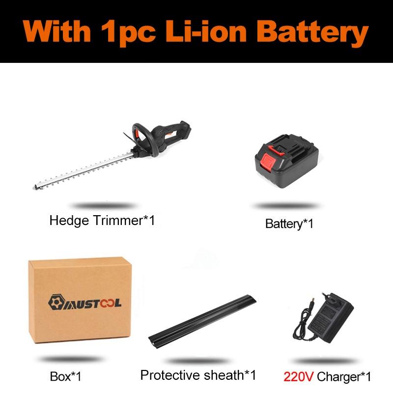 

Бесщеточный аккумуляторный электрический кусторез 1200 Вт двойного действия, триммер для травы, пила для обрезки, садовый инструмент с 2 аккумуляторами 22900 мАч 1*Battery