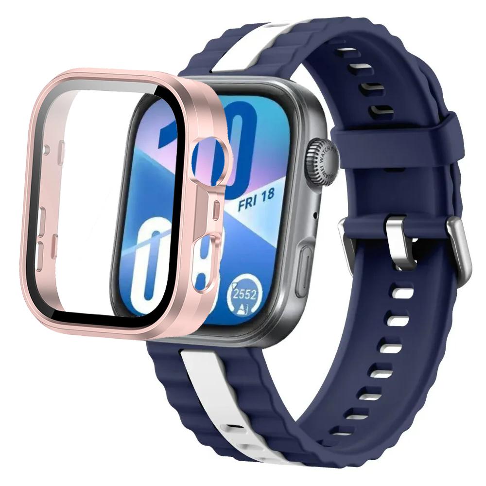 Silikonarmband+PC-Hülle für Huawei Watch Fit 4/Fit 4 Pro Intelligentes Armbandteile für Huawei Watch Fit 3 Uhr Schutzhülle