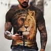 Christus Jezus T-shirts voor Mannen 3D Leeuw Geprint T-shirt Zomerkleding Korte Mouw Streetwear Vintage Tops Tee Shirt Mannen Kleding