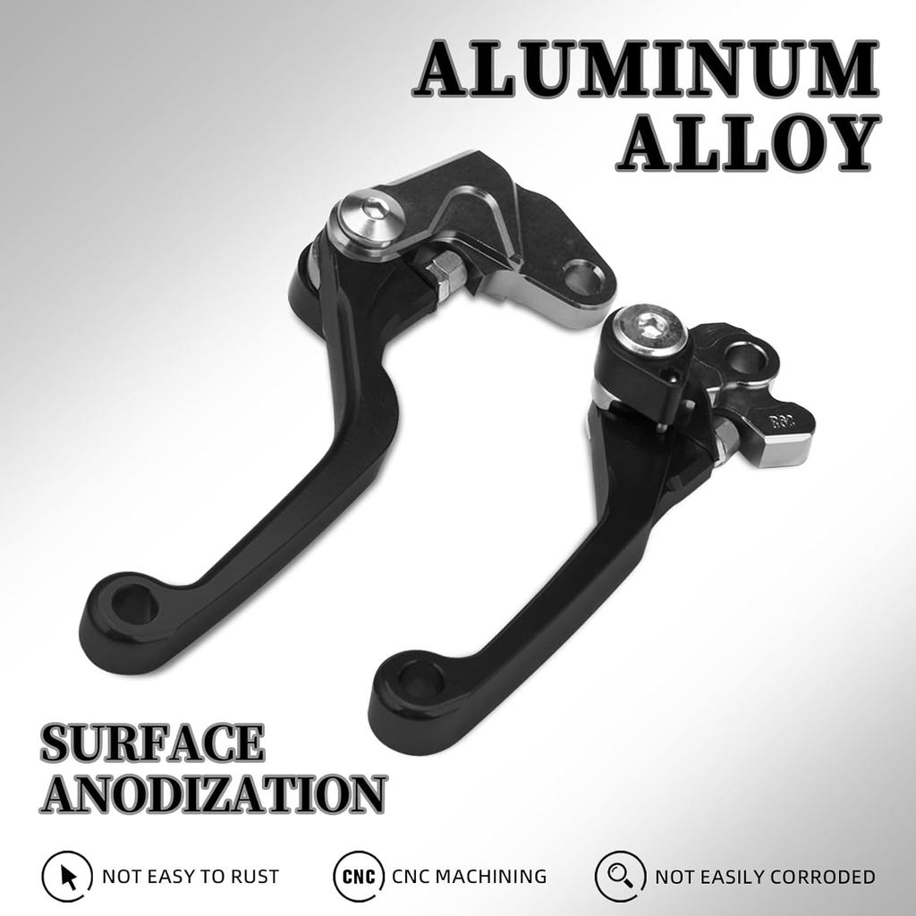 Dirt Bike Clutch Brake Levers,CNC Billet Pivot Handle Levers for TTR 230 2005-2024/YZ80 YZ85 2001-2014/RM85 2005-2019/RM125 RM250 2004-2008 - Black