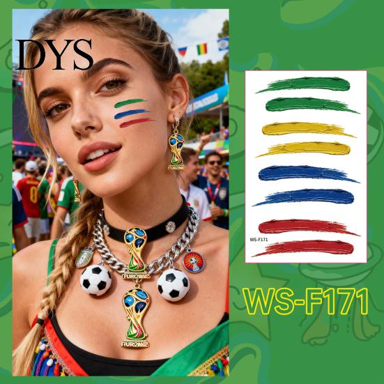 Tattoo Stickers Waterproof Sweatproof Temporary Tattoos for Club Decals Events Parties Football Fans Makeup Face