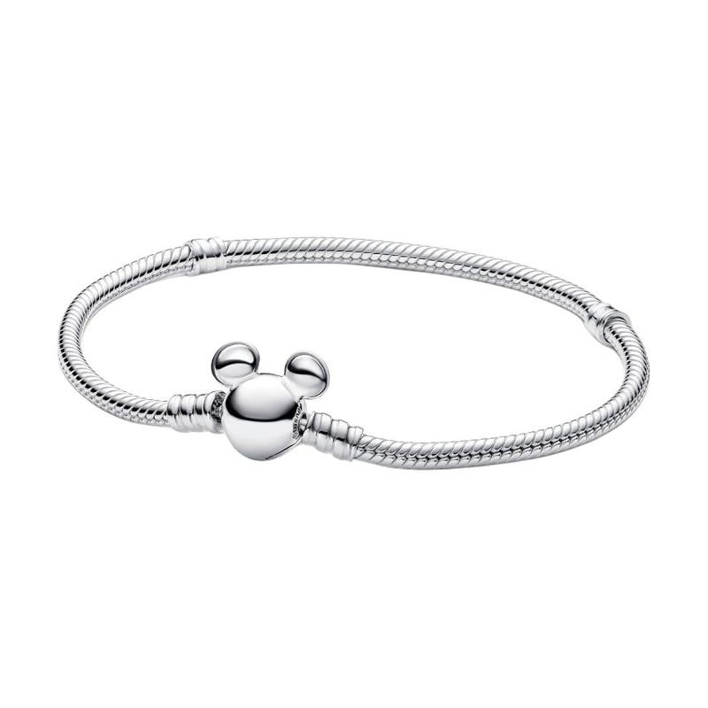 Pandora Disney Series Mickey Chain Buckle Snake Bone Chain 925 Silver Bracelet Women s Silver 593061C00 серебряный