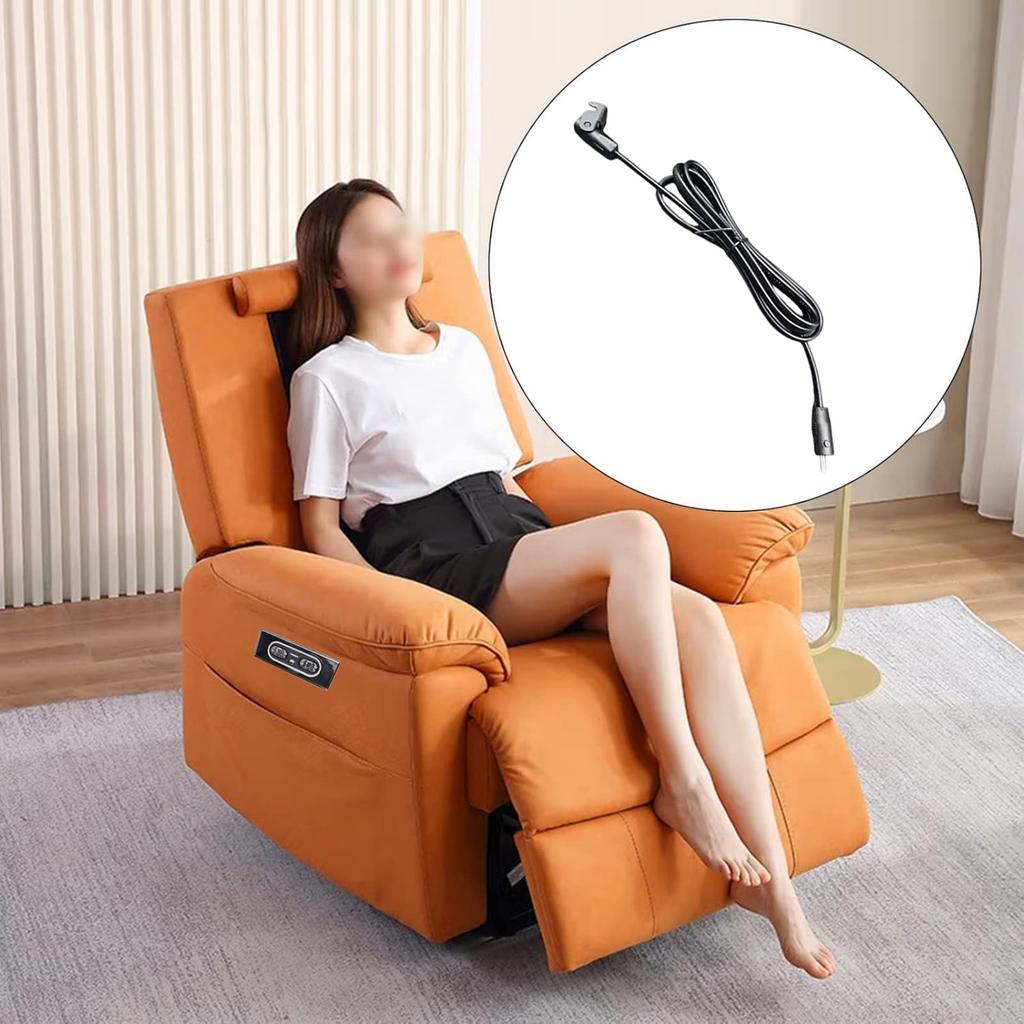 1.5M Heavy Duty Extension Cord Power Supply Connection Durable Power Cable for Electric Sofa Recliner Massage Chair