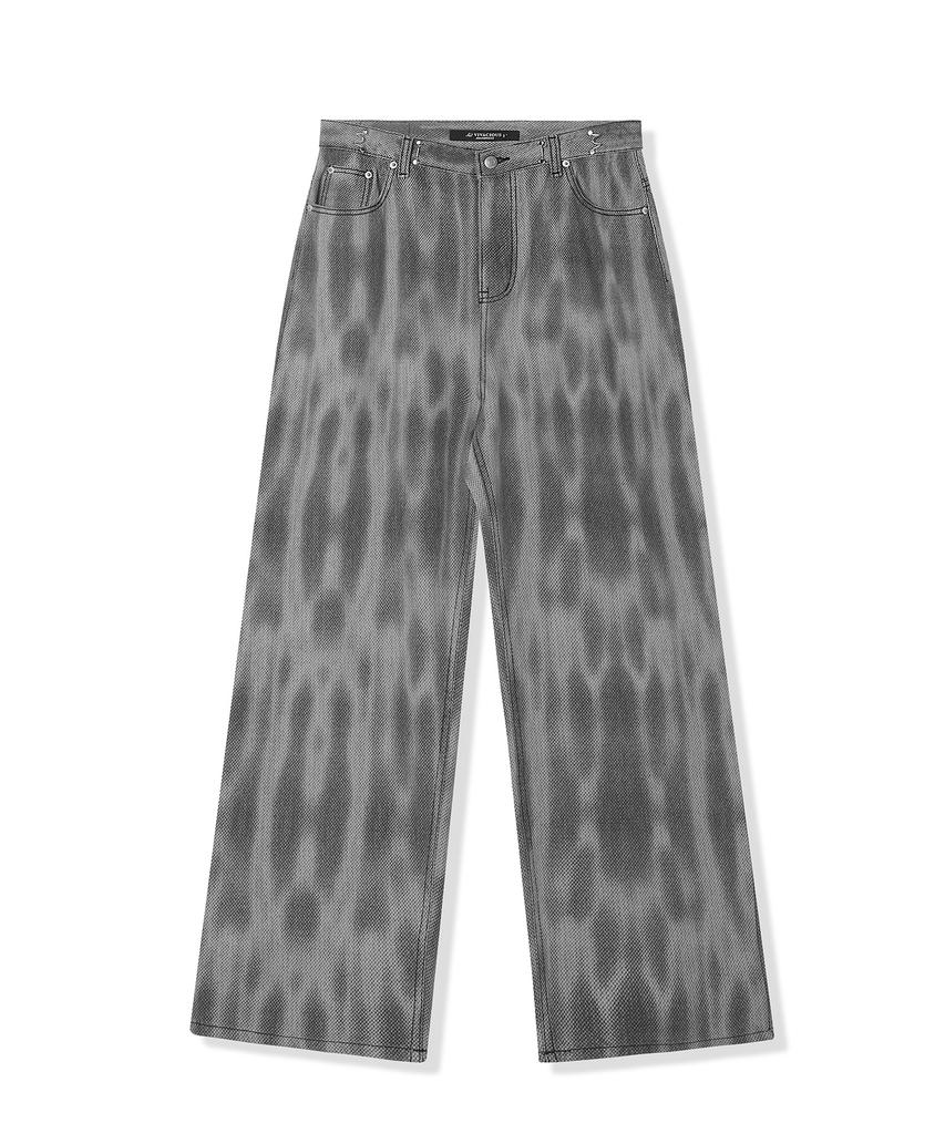 AVANDRESS Buckle Wide Denim Pants Snake Blue