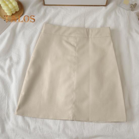 Mini Skirt A-Line High Waist Solid Color Women Skirt Autumn Winter Windproof Hip Wrapped Skirt Daily Wear
