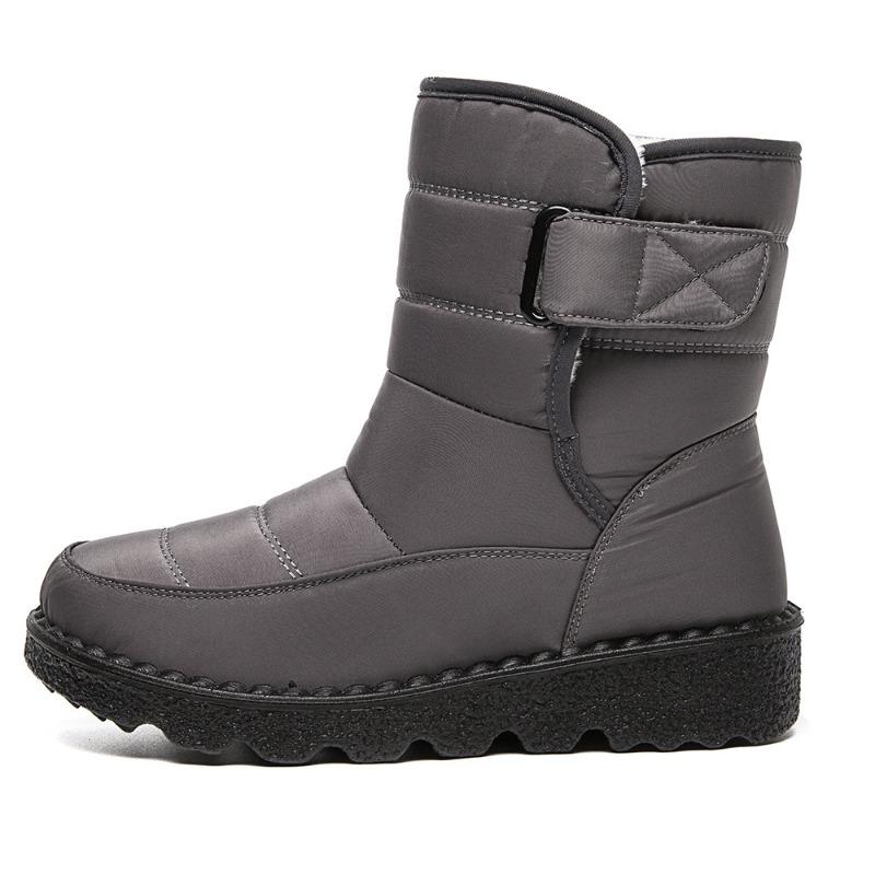 Medium Tube Warm Snow Boots Women's Velcro Outdoor Non-slip Waterproof Women's Boots Thickened Cotton Shoes