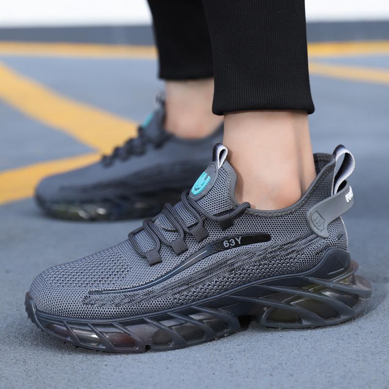 Jarní a letní 2024 nové velké velikosti korejské verze pánské boty trendy a prodyšné sportovní a volnočasové běžecké boty pánské létající tkané boty