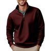 Autumn New Casual Fashion Men's Sweater Solid Color Versatile Stand-up Collar Zipper Top