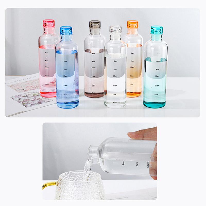 Newest Water Cup Sport Water Bottle With Time Scale Couple Plastic Portable Water Container Anti-Drop Outdoor Water Bottle