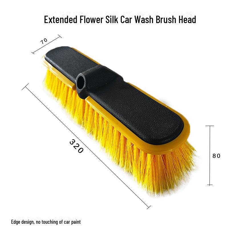 Telescopic Car Cleaning Brush with Soft Bristles, Long Handle, and Absorbent Mop Head