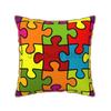 Autism Awareness Month Puzzle Piece Soft Velvet Throw Pillow Case 18x18 Inch Colorful Pillow Cover for Sofa Couch Bed Home Decor