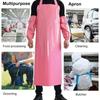 New Waterproof Kitchen Apron Oil-proof Acid and Alkali Resistant Protective Clothing with Sleeve TPU Halter Apron