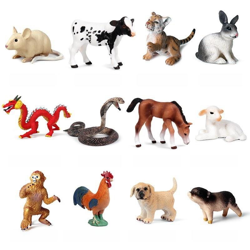 Farm Pasture Simulation Plastic Doll Model Ornament Farmer Worker Animal Woman