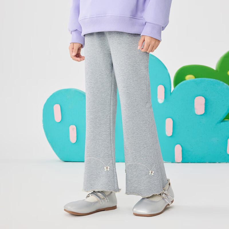 Girls' Flare Leg Trousers with Bow Embroidery
