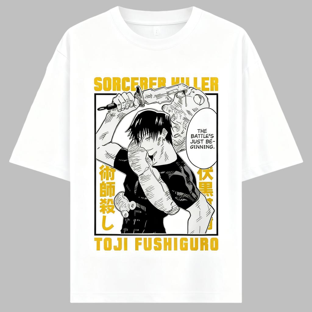 Jujutsu Kaisen Anime Fushiguro Toji Printing Cotton Tshirt Men and Women Harajuku Fashion Summer Anime Peripheral Clothing
