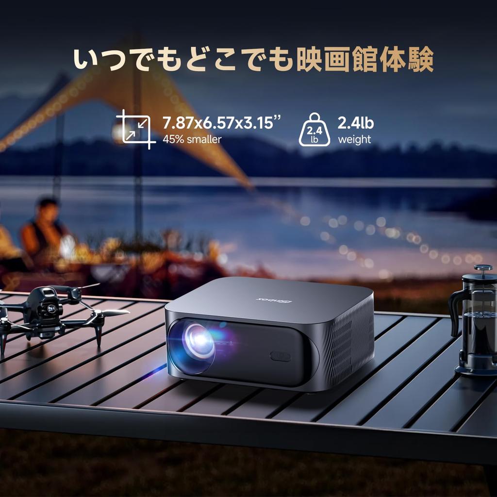 iSinbox Compact Projector for Home Ceiling 800ASNI High 1080P 4K Motorized Keystone 6 Instant Bluetooth Home Large Netflix Google TV Perfect Warranty
