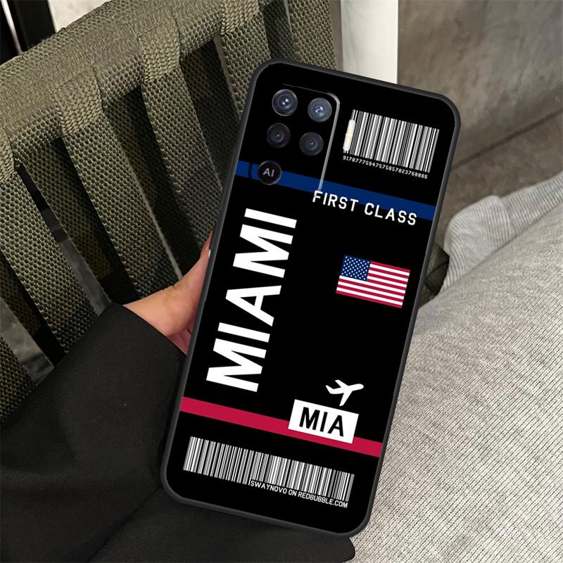 Boarding Pass Plane Ticket Case For Oppo A78 A98 A80 A40 A60 A18 A38 A58 A15 A17 A77 A74 A94 A54 A57S A16 A76 A96 Cover