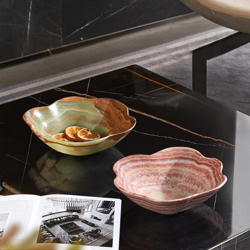 Marble fruit plate living room coffee table home dining table fruit plate