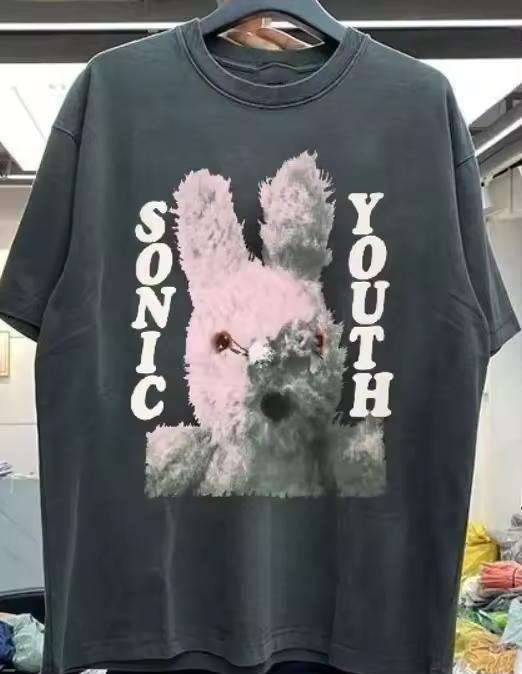 Sonic Youth Retro Band T-Shirt Herren Damen Rockband Streetwear Oversized Y2k Kurzarm Fan Geschenk Bedrucktes Muster Tägliche T-Shirts