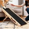 Pet Ramp Foldable 4-Level Adjustable Height Angles Wooden Dog Safety Ramps For Dogs Cats Couch Suv Indoor Various Furniture
