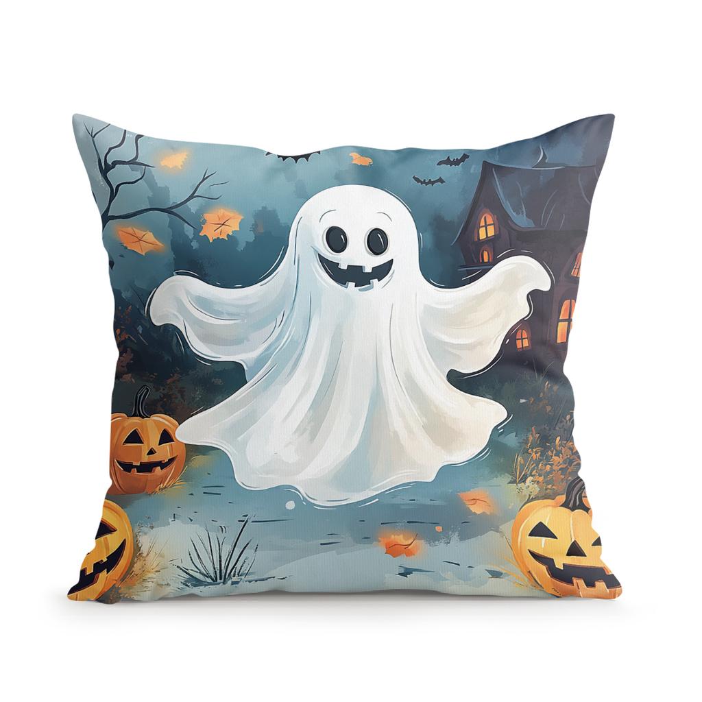 Halloween Ghost Cushion Pillowcase Printed Polyester 45X45Cm Throw Pillowcover Decorative Sofa Cushion Pillowslip Home Decor
