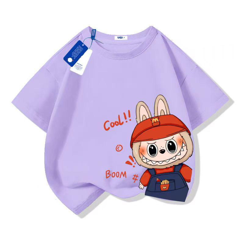 LABUBU Child Casual 3D Print Cartoon Anime Kids T-Shirt Summer Short Sleeve Tee Girl Boy T-Shirt Tops