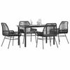 VidaXL Garden Dining Set and Cushions 5 Pcs Black Rattan Glass, Outdoor Dining Set, Dining Furniture of 3334564