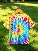 Children's T-shirt Rainbow Tie-Dye 3D Print Kids Clothes Short Sleeve T-Shirt Summer Children Top Round Neck Children's Clothing