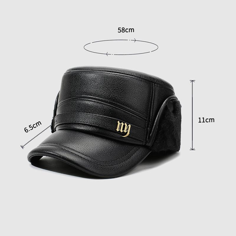 Herren Flachmütze Winter Warme Ohrenschutzmütze für Mittelalte und Ältere Bombermütze Dicke Kältefeste Mütze