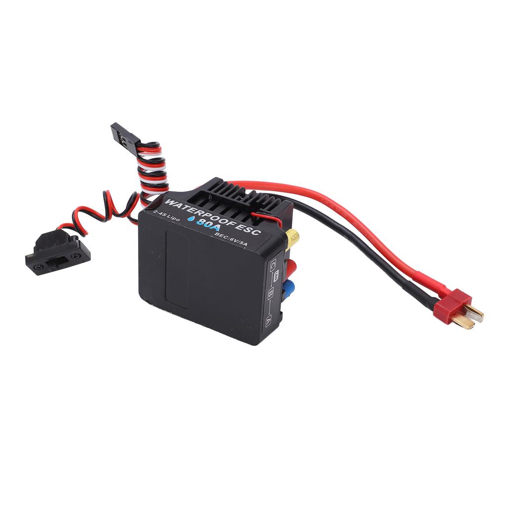 RC Car Brushless ESC 80A T Plug Waterproof 6V 5A SBEC Multiple Protection 1 8 RC Car Brushless ESC for 1 8 RC