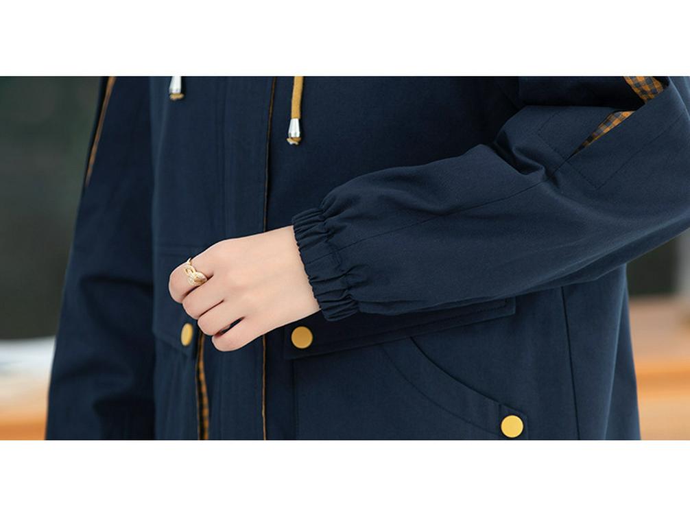 2025 Jarní korejský styl nadměrná velikost bunda s kapucí pro ženy středního věku a starší