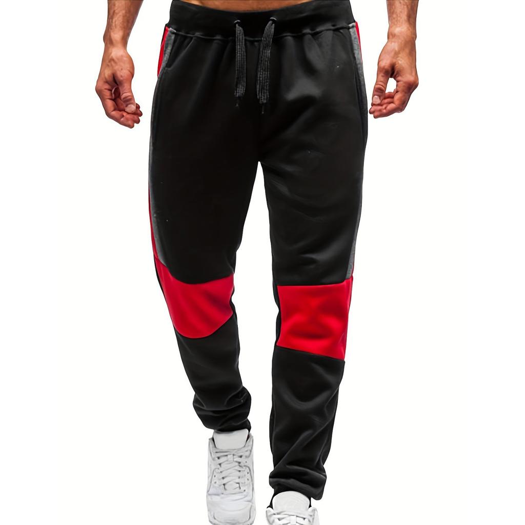 Spring And  New Men's Fashion Leisure Color Blocked Running Sports Pants Personalized Sports Pants
