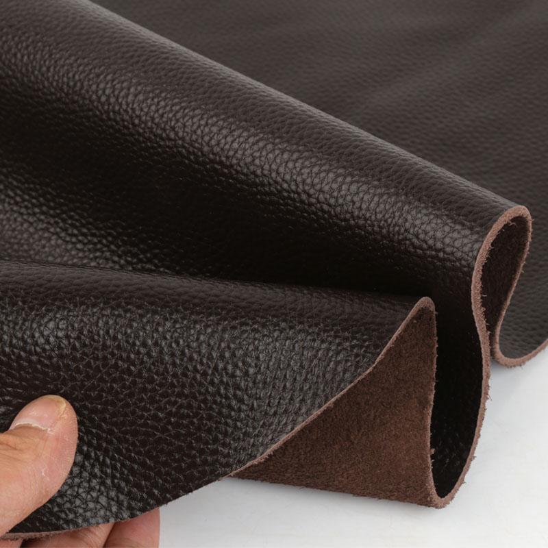 Coffee color 1.5mm thick leather head layer cowhide leather material genuine leather lychee pattern dark brown sofa headboard ta 21x14cm коричневый