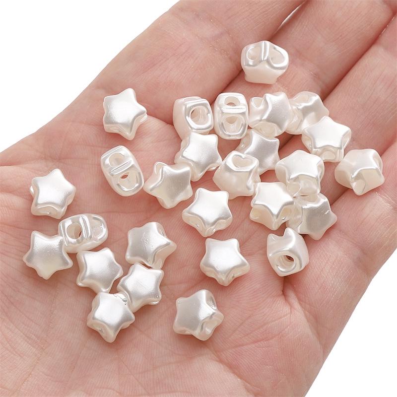 

Перламутровая акриловая подвеска в виде пятизвездочной бусины для сережек и браслетов своими руками 9x8mm Hole 2.5mm 10 pieces/pack