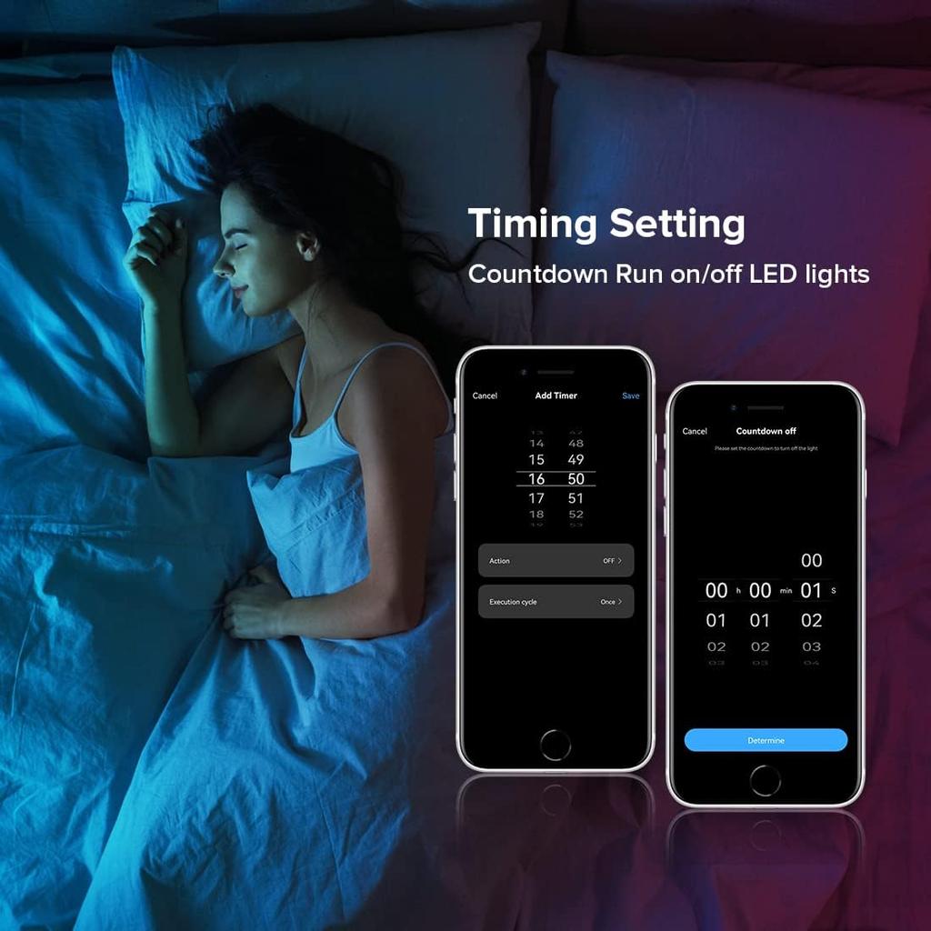 SEZO C03W WiFi Bluetooth RGB LED Strip Controller Group Control Support Tuya Smart Life APP/Voice Control Compatible with LM091 LM096 LM007 LM097 RGB