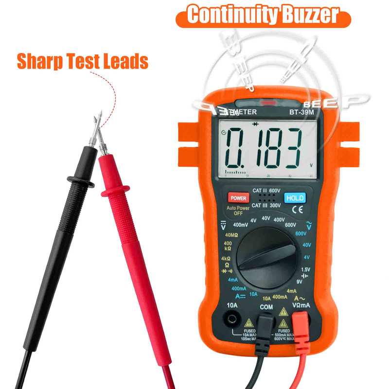4000 Counts True RMS Digital Multimeter AC DC Volt Ohm Current Continuity Tester Portable Electrical Meter for Home DIY Car