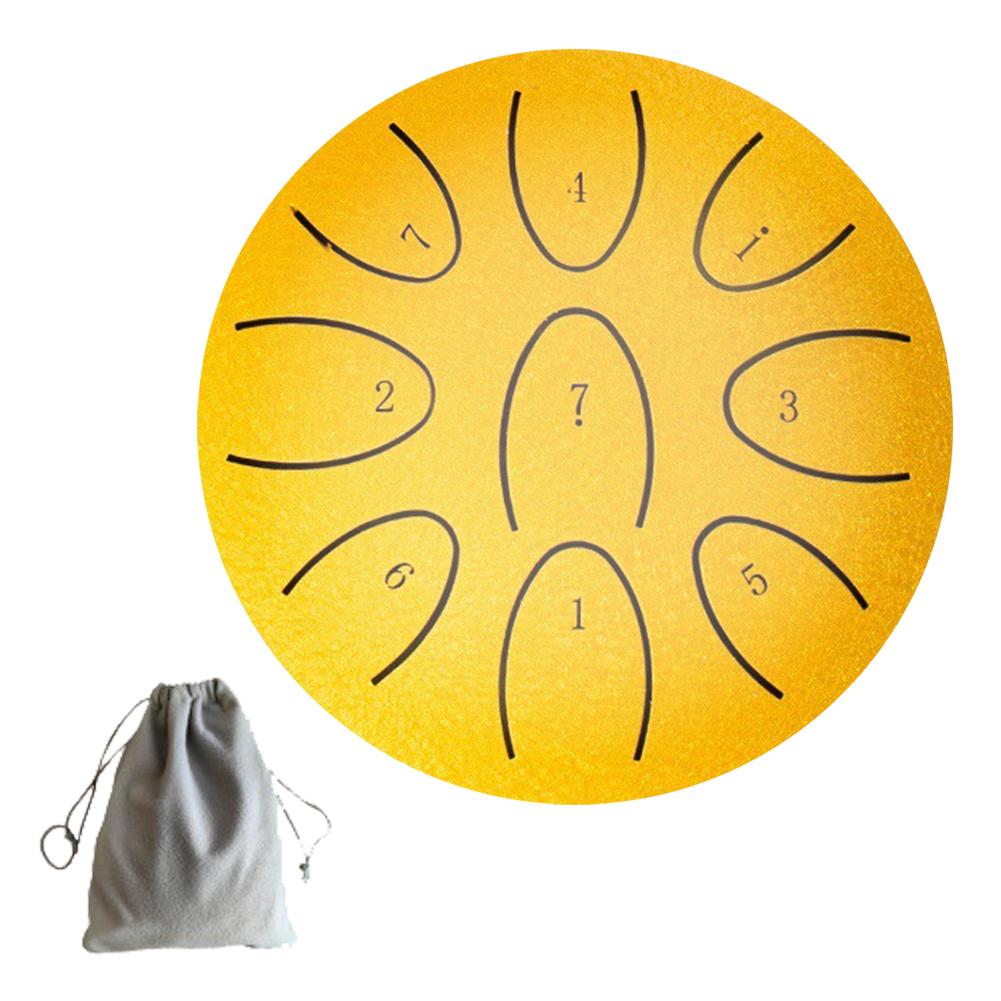 

4 Inch 9 Notes Steel Tongue Drum Rain Drum Percussion Musical Instrument Sound Healing Instrument Gift for Family And Friends золотой